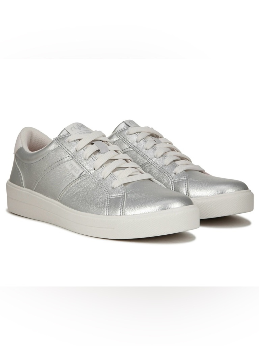 Rykä Viv Classic Metallic Silver Women's Lace-Up Sneakers Size 6.5